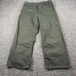 Department Five Pants Mens 31‎ Green Button Fly Khaki Chino Military Trousers